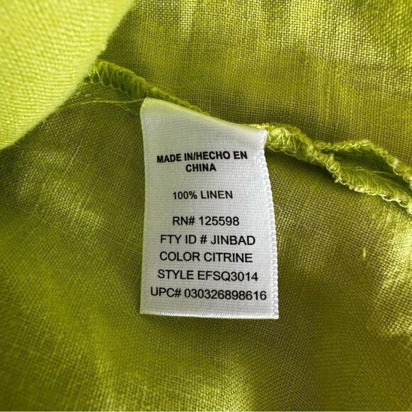 Company Ellen Tracy Woman’s 100% Linen Half Zip Top Citrine SZ S - Picture 14 of 16